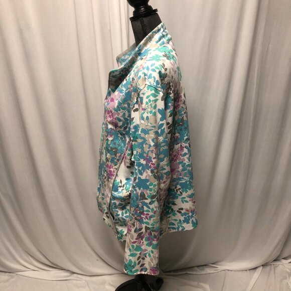 Allison Daley Jacket Womens Size XL Floral Zip Up Sweatshirt Pockets - Picture 3 of 7